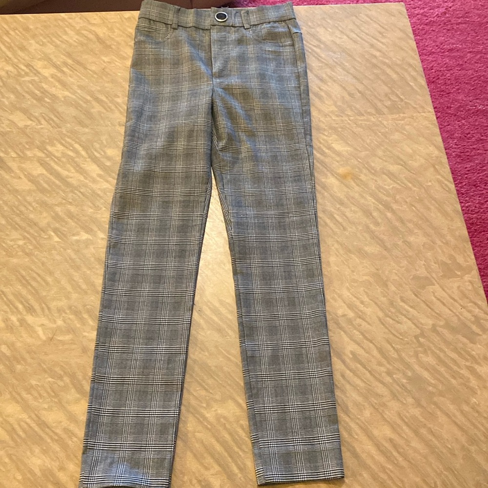 Zara Black & White Houndstooth Skinny Trousers